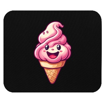 Discover Smiling Ice Cream Delight Mouse Pads