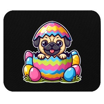 Discover Easter Pup Surprise: Mopsy Hatchling Mouse Pads