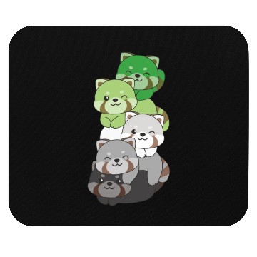 Discover Aromantic Flag Pride Lgbtq Cute Red Panda Pile Mouse Pads