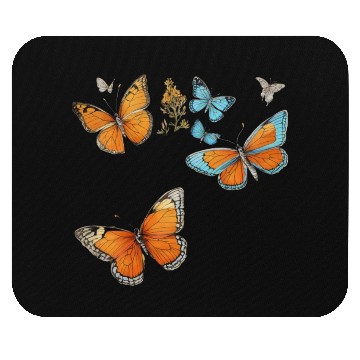 Discover Floral Harmony: Blooms and Butterflies" Mouse Pads