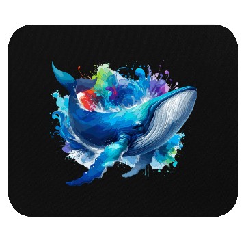 Discover Blue Whale Colourful background Mouse Pads