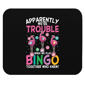 Discover Bingo Game Night Flamingo Mouse Pads