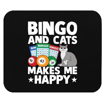 Discover Bingo And Cats Makes Me Happy Mouse Pads