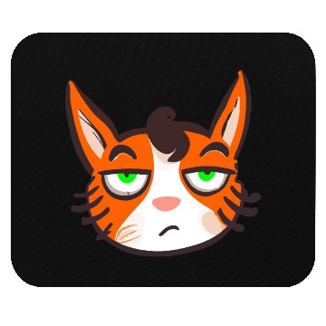 Discover Orange Grumpy Cat Green Eyes Mouse Pads
