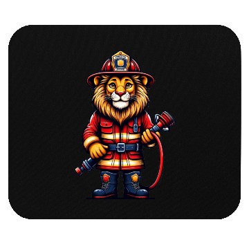 Discover Cute Lion Firefighter Mouse Pads