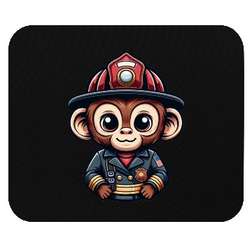 Discover Cute Monkey Firefighter Mouse Pads