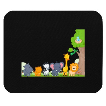 Discover Multi zoo animals lion giraf elephant Mouse Pads
