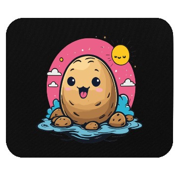 Discover Kawaii Potato go to swimming Mouse Pads