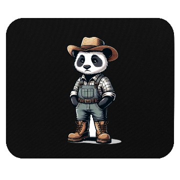 Discover Cute Panda Farmer Mouse Pads