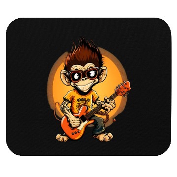 Discover Monkey Chimpanzee Playing Acousitc Rock Guitar Mouse Pads
