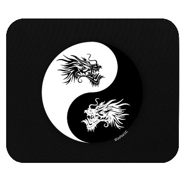 Discover Yin and Yang Dragon Circle Mouse Pads
