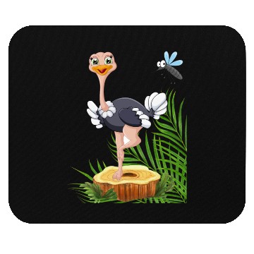 Discover Whimsical Stork with Insect View Mouse Pads