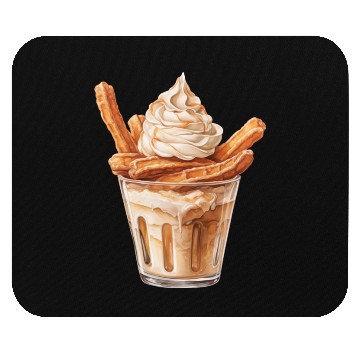 Discover Vanilla Churro Ice Cream With Caramel Sauce Mouse Pads