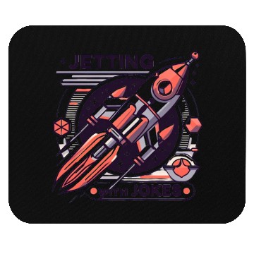 Discover Rocket Racer: Jetting with Jokes Mouse Pads