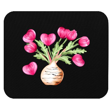 Discover Turnip Love Bouquet Heart Flowers Valentine's Day Mouse Pads