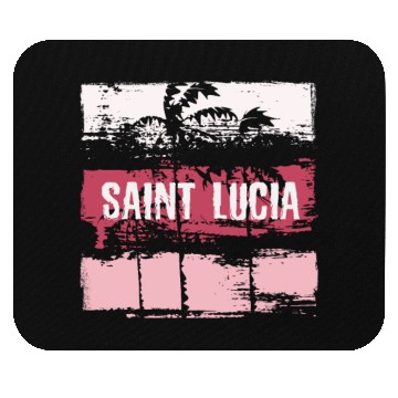 Discover Saint Lucia Vacation Souvenir Abstract Artistic Mouse Pads
