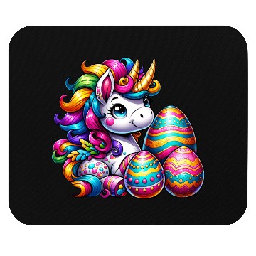 Discover Easter Unicorn & Colorful Eggs Mouse Pads