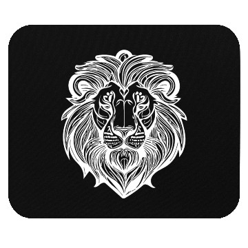 Discover Mighty Lion Head Tattoo Style Mane Mouse Pads