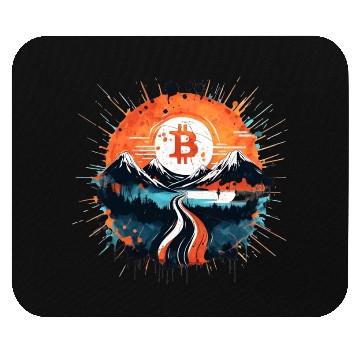 Discover Bitcoin Japonese Ink Sunset Serenity Mouse Pads