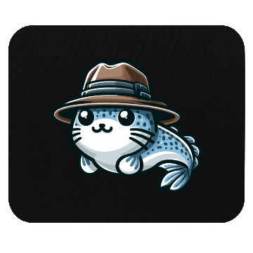 Discover Stylish Catfish with Hat Mouse Pads