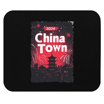 Discover ChinaTown Ignites: Synthwave Red & Black Shiluette Mouse Pads