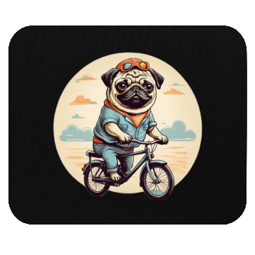 Discover Pug Riding Bike Mouse Pads