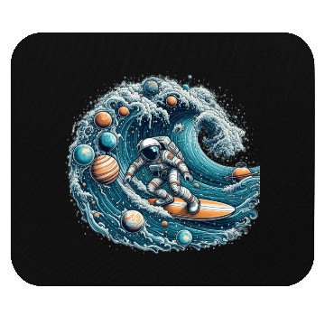 Discover astronaut on the waves Mouse Pads