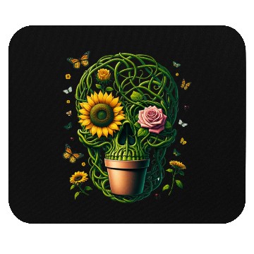 Discover Garden Lover’s Floral Skull Mouse Pads Green Thumb