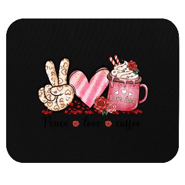 Discover Peace Love Coffee Mouse Pads