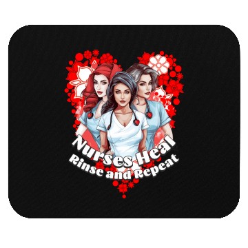 Discover Nurses Heal, Rinse and Repeat - Nurses' Day Mouse Pads