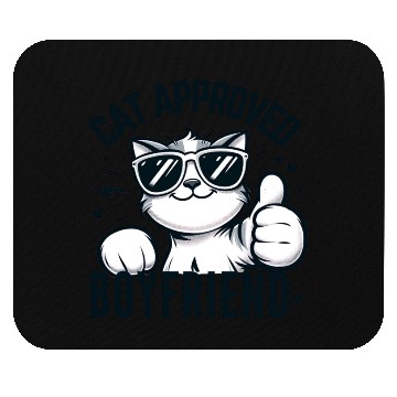 Discover Cat Approved Boyfriend Graphic Mouse Pads