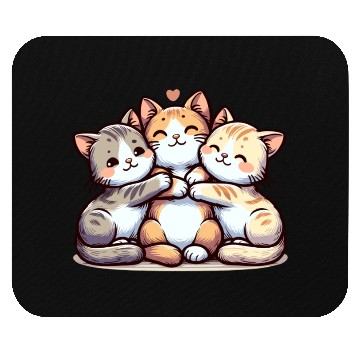 Discover Fluffy Cat Cuddles Mouse Pads