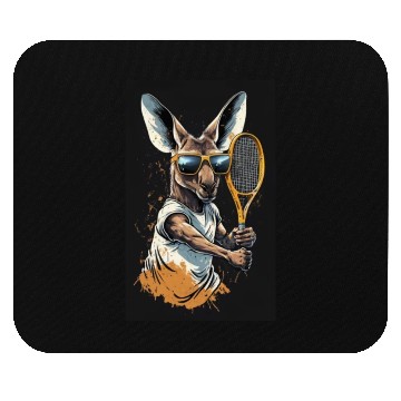 Discover Kangaroo play tennis Mouse Pads