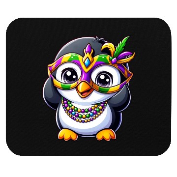 Discover Mardi Gras Penguin Party Mouse Pads
