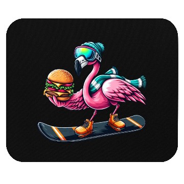 Discover Flamingo Snowboard Burger Fun Mouse Pads
