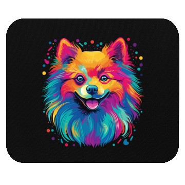Discover Watercolor Colorful Pomeranian Mouse Pads