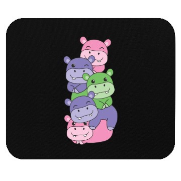 Discover Trigender Flag Pride Lgbtq Cute Hippo Mouse Pads
