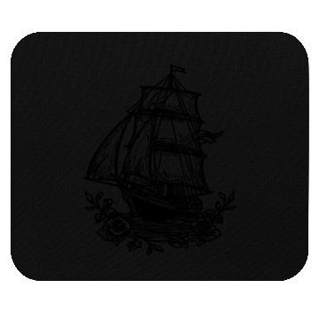 Discover Cut Sport Sailing Ship With Sails And Flower Mouse Pads