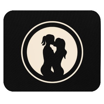 Discover Silhouette of Lesbian Couple Mouse Pads