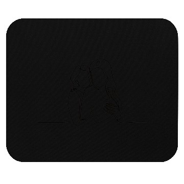 Discover Line Art Lesbian Couple Mouse Pads