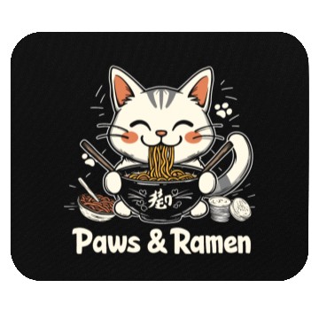 Discover Funny Cat Paws and Ramen Kawai Mouse Pads