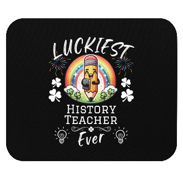 Discover Luckiest History Teacher School Mouse Pads