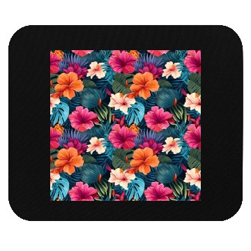 Discover Exotic Hibiscus Botanical Pattern Mouse Pads