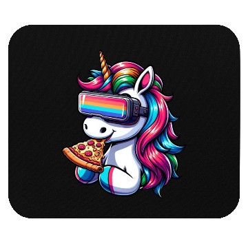 Discover Unicorn VR: Rainbow Pizza Universe Mouse Pads