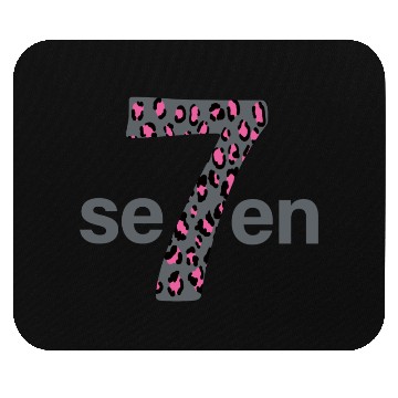 Discover Seven in pink animal print Mouse Pads
