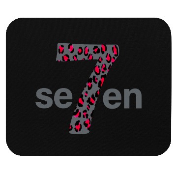 Discover 7 in red animal print Mouse Pads
