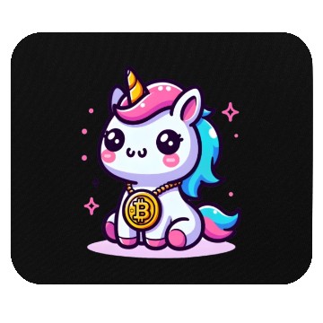 Discover Crypto Cutie: Magical Unicorn with Bitcoin Mouse Pads
