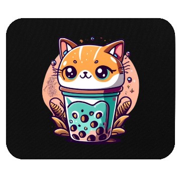 Discover Anime Cat Bubble Tea Mouse Pads
