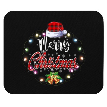 Discover Merry Christmas Buffalo Red Plaid Lights Mouse Pads