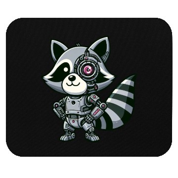 Discover Cool Raccoon Robot Mouse Pads